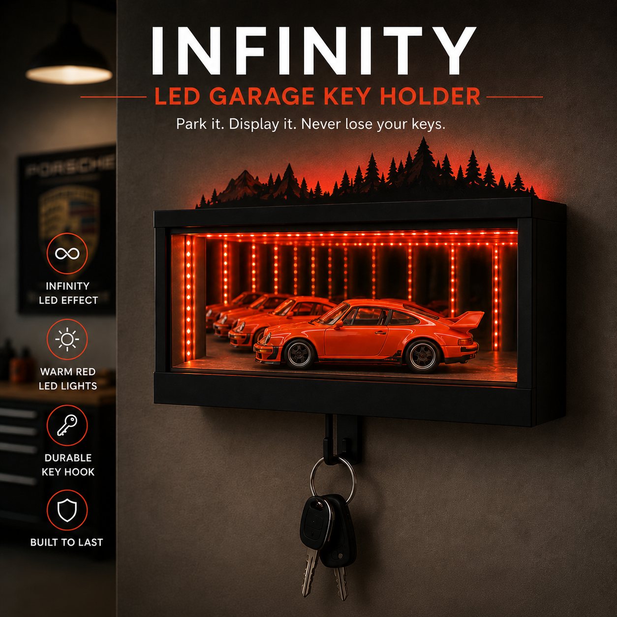 LED Garage Key Holder - Box Shape